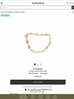 Rare Vintage Chanel Gold Plated Lucky Charm Belt