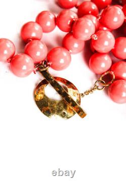 Rarities Womens Sterling Silver Gold Plated Orange Shell Coral Layered Necklace