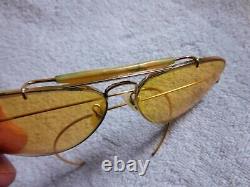 Ray-Ban vintage gold Aviator 5814mm Sunglasses withCase yellow lenses
