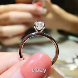 Real Moissanite 1Ct Oval Cut Solitaire Engagement Ring 14K White Gold Plated