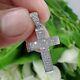 Real Moissanite 2.00ct Round Cut Men's Cross Pendant In 14k White Gold Plated