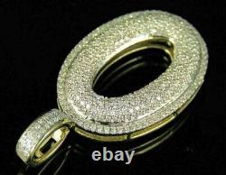 Real Moissanite 2Ct Round Cut Customize Letter''O'' Pendant Yellow Gold Plated