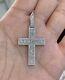 Real Moissanite 3.00ct Round Cut Men's Cross Pendant White Gold Plated Silver