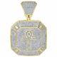 Real Moissanite 3.00ct Round Cut Octagon Medallion Pendant Yellow Gold Plated