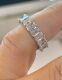 Real Moissanite 3ct Radiant Eternity Band Engagement Ring 14k White Gold Plated