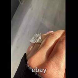 Real Moissanite 5.00Ct Radiant Cut Engagement Wedding Ring 14k White Gold Plated