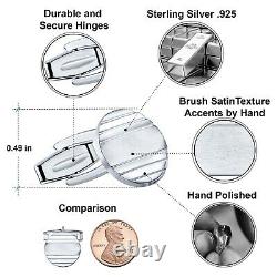 Real Sterling Silver. 925 Solid Engravable Cufflinks with Luxury Presentation Box