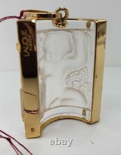 Rene Lalique -Paris Enfant Pendant Glass Panel Gold Plated Gilt Metal 1990