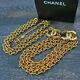Rise-on Chanel Gold Plated Cc Logos Charm Vintage Chain Belt #135c