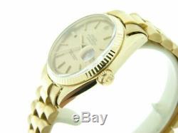 Rolex Mens Solid 18k Yellow Gold Datejust withGold Plated President Style Band