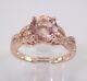 Rose Gold Plated 2ct Round Cut Lab-created Morganite Solitaire Engagement Ring