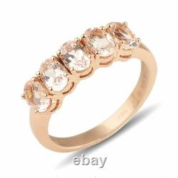 Rose Gold Plated 925 Sterling Silver Prong Setting Morganite Gemstone Ring