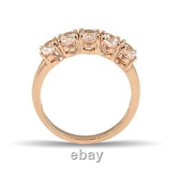 Rose Gold Plated 925 Sterling Silver Prong Setting Morganite Gemstone Ring