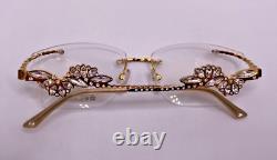 Rosso Fiamma Capri 2 22KT Gold Plated Metal Rimless Eyeglasses 56-15-135