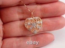 Round Cut Simulated Diamond Gorgeous Heart Fancy Pendant 14k Yellow Gold Plated