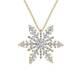 Round Cut Simulated Diamond Snowflake Pendant Necklace 14k Yellow Gold Plated