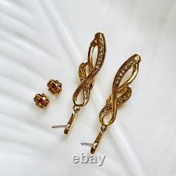 Round Cut Simulated Diamond Women's Drop Dangle Earrings 14K Yellow Gold Plated