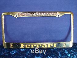 SAN FRANCISCO FERRARI DEALERSHIP GOLD License Plate Frame Metal AWESOME