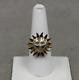 Sergio Bustamante Sterling Silver Gold Plated Sun Face Ring Size 8