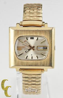 Seiko Men's Automatic Gold-Plated TV Dial Watch 21 Jewels 6119 with Day & Date