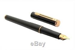 Sheaffer Agio Lacquer Black Fountain Pen 22K Gold Plated Trims New Old Stock