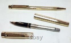 Sheaffer Targa Geometric Gold Plated #1007 Fountain Pen/Ball Pen Set New in Box
