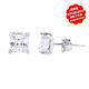 Simulated Diamond Stud Earrings In 14k White Gold Plated Sterling Silver