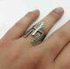 Solid Metal 14k White Gold Plated Men's Warrior Shield Ring 925 Sterling Silver