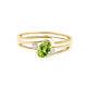 Stackable 0.55 Ct Oval Peridot 10k Yellow Gold Yellow Plated Engagement Ring