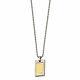 Stainless Steel 18k Gold-plated And Diamond Dog Tag Pendant And 24 Necklace