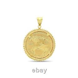 Sterling Silver 2 Ct Round Moissanite Liberty COIN Pendant 14kYellow Gold Plated