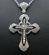 Stunning Cross Charm Pendant Round Cut Simulated Diamond 14k White Gold Plated