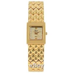 Swiss Edition 24K GOLD PLATED & Stainless Metal Women Quilted Watch