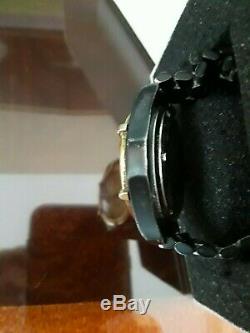 Tag Heuer 2000 Professional Watch Quartz Date Gold Plated, Black Metal Band