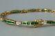 Tennis Bracelet 14k Gold Plated Baguette Lab Created Green Emerald Diamond