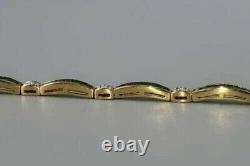 Tennis Bracelet 14k Gold Plated Baguette Lab Created Green Emerald Diamond