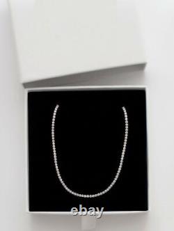 Tennis Necklace White Gold Plated 925 Silver 25 ct Round Cut Simulated Diamond