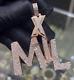 Tester Passing Moissanite Mens Customized Letter Pendant Rose Gold Plated Silver