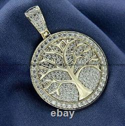 Tree Of Life Pendant For Men's 2.0 Ct Lab Created Diamond 14K White Gold Plated