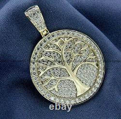 Tree Of Life Pendant For Men's 2.0 Ct Lab Created Diamond 14K White Gold Plated