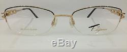 Tura T Elegance TE201 ONY Gold Metal Eyeglasses 52-16-135 20k Plated Gold New RX