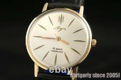 USSR Gold Plated slim Luxury watch Luch De Luxe OLD stock Extremely RARE Russian