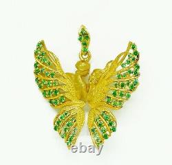 Unique Gold Plated Couple Love butterfly Pendant 925 Sterling Silver