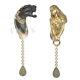 Unique Gold Plated Lady Black Panther Earrings 925 Sterling Silver Girl Women
