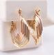 Unique Vintage Twisted Hoops Estate Tri Color Earrings 14k Tri-tone Gold Plated