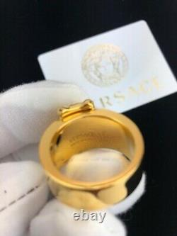 VERSACE Palazzo Medusa Head Gold Plated Signature Simple Band Ring 11