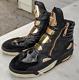 Versace Medusa Gold Plate Black Leather High-top Sneakers Boots Rare Mens 11
