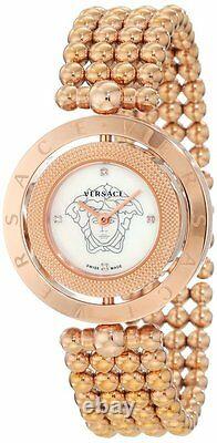Versace Women 79Q80SD497 S080 Eon Two Rings Rose-Gold Plated Diamond Steel Watch