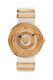 Versace Women's Vlc040014 V-metal Icon Gold Ip Steel White Leather Wristwatch