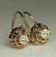 Vintage 1.20ct Round Cut Simulated Diamond Drop Earring 14k Yellow Gold Plated